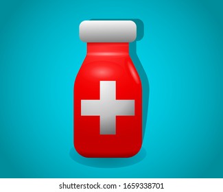ilustración vectorial diseño de un icono de botella de medicina