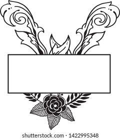 Vector illustration design modern with drawing flower frame