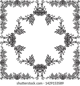 Vector illustration design modern flower frame for style of greeting card