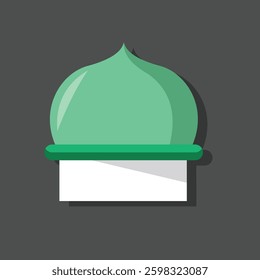 Vector illustration of the design of a mosque dome in green.