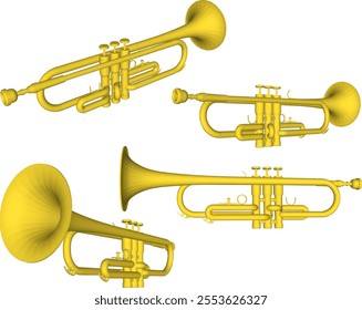 vector illustration design of musical instrument trumpet for artist