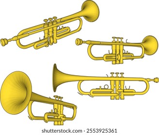 vector illustration design of musical instrument trumpet for artist