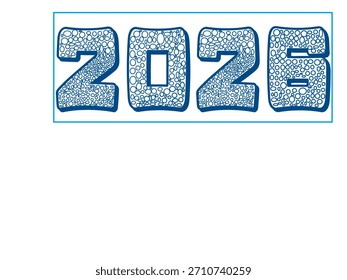 Vektorgrafik-Design der Nummer 2026. Neujahrskonzept für Neujahrsgestaltung und Grüße.