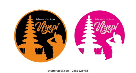 Vector Illustration design of Nyepi Day in Bali and Hindu New Year for background, greeting card and template, Nyepi Day in Bali.