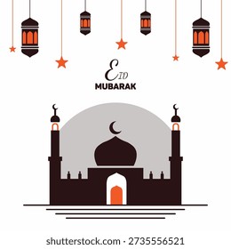 Vector illustration design for the occasion of Eid Mubarak
