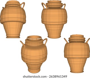 vector illustration design of old clay vase classic vintage ethnic traditional 