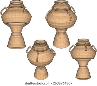 vector illustration design of old clay vase classic vintage ethnic traditional 