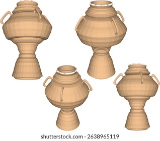 vector illustration design of old clay vase classic vintage ethnic traditional