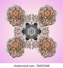 Vector illustration. Design on colored background. Vector winter pattern. Abstract background with Floral Elements.