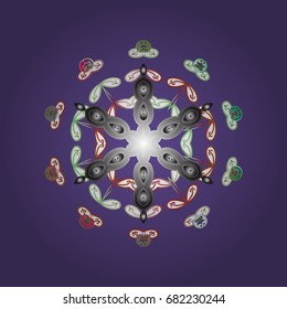 Vector illustration. Design on colorful background. Vector winter pattern. Abstract background with Floral Elements.