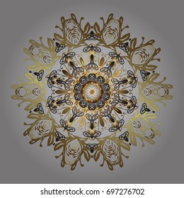 Vector illustration. Design on gray background. Vector winter pattern. Abstract background with Floral Elements.
