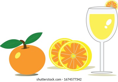 Diseño de la ilustración vectorial del zumo de naranja