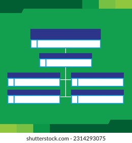 vector illustration design of organizational structure chart template with dominant blue and green colors which is suitable for business, organization, school, office, poster and other design need.