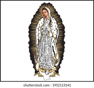 vector illustration design of our lady maria guadalupe
