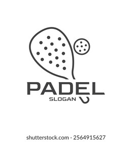 Vector Illustration Design of Paddle Racket Logo with Simple Ball