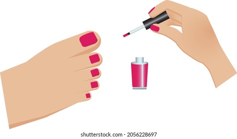 Ilustración vectorial para el diseño de la pedicura