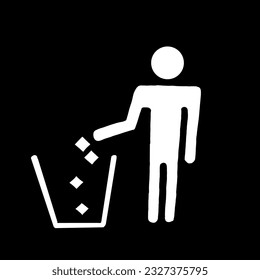 ilustración vectorial de personas tirando basura donde pertenece. Este diseño es muy adecuado para ser utilizado como afiche de higiene ambiental