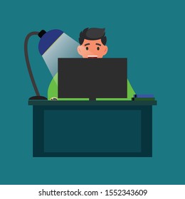vector illustration design, a person operating a computer