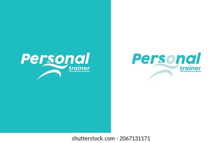 vector illustration design for personal trainer, with simple modern style, combination letter form and pictorial mark logo, font O as abstract person graphic.