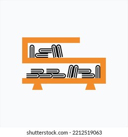 Vector illustration design of a pile of books scattered on a shelf.