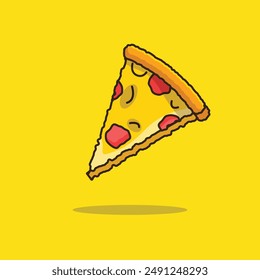 vector illustration design of pizza with bright colors