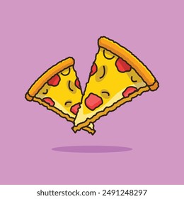 vector illustration design of pizza with bright colors