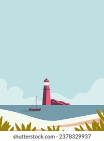 Ilustración vectorial. Diseño para postales, afiches, banner vertical. Viajes, turismo.