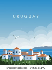 Vector illustration. Design for poster, banner, cover, card. Wall poster. Uruguay. Modern design. Trips.