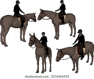 vector illustration design of professional horse rider for jockey competition