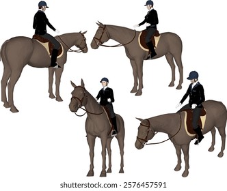 vector illustration design of professional horse rider for jockey competition