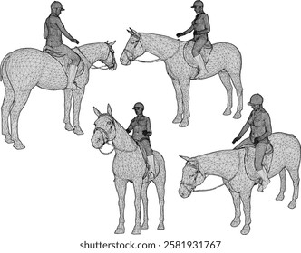 vector illustration design of professional horse rider for jockey competition