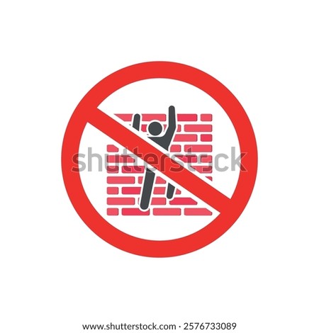 vector illustration design prohibiting climbing walls.