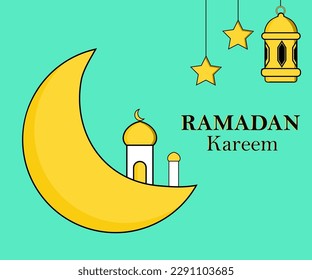Diseño de ilustraciones vectoriales Ramadán. Ramadan Kareem, Ramadan Mubarak 