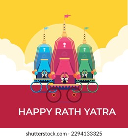 Vector Illustration design of Ratha Yatra of Lord Jagannath