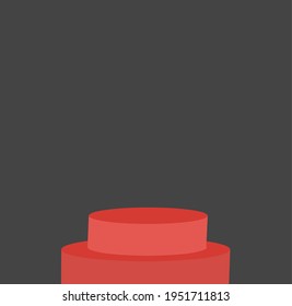 Diseño de ilustración vectorial de escenario rojo, concepto de alfombra roja. Podio rojo. 
