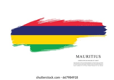 Vector illustration design of the Republic of Mauritius flag