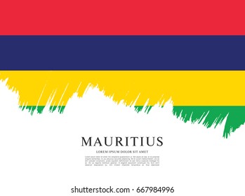 Vector illustration design of the Republic of Mauritius flag