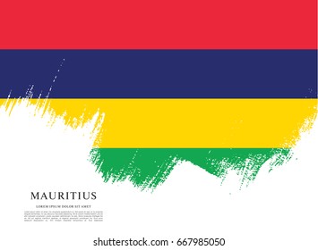 Vector illustration design of the Republic of Mauritius flag
