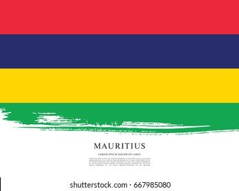 Vector illustration design of the Republic of Mauritius flag