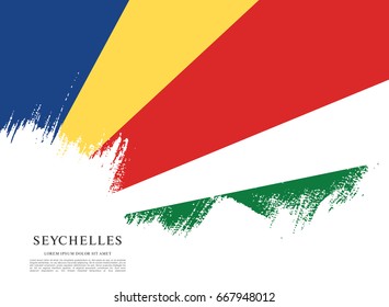 Vector illustration design of the Republic of Seychelles flag layout