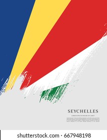 Vector illustration design of the Republic of Seychelles flag layout