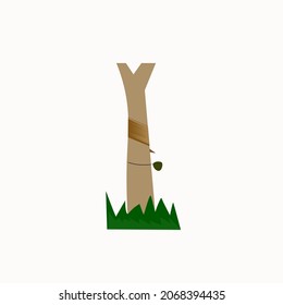 Vector illustration design of a rubber tree, please note that a rubber tree is a tree that produces sap which is produced into plastic or furniture materials that grow in parts of Asia, especially Ind