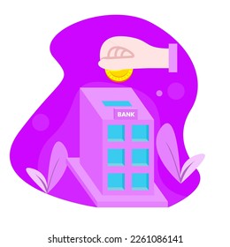 diseño de ilustración vectorial del ahorro en el banco