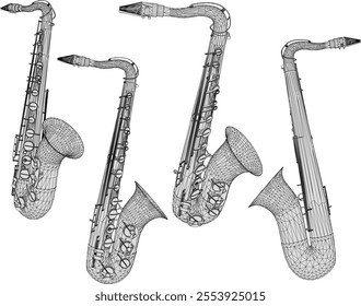 vector illustration design of saxophone wind instrument for artists