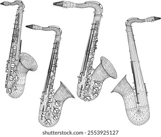 vector illustration design of saxophone wind instrument for artists