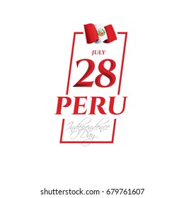  ilustración vectorial. Programación para la fiesta nacional del Día de la Independencia del Perú el 28 de julio. Bandera del Perú y elementos de diseño para decorar carteles y carteles publicitarios