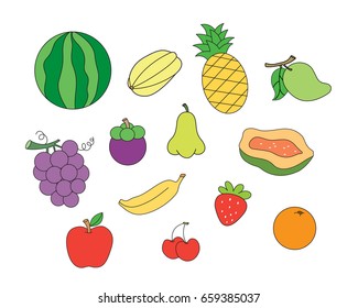 Vector illustration design set of fruit.