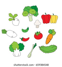 Vector illustration design set of vegetables.