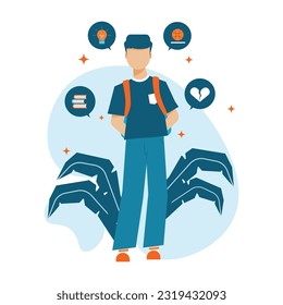 vector illustration design of several things that become a concern for students' minds