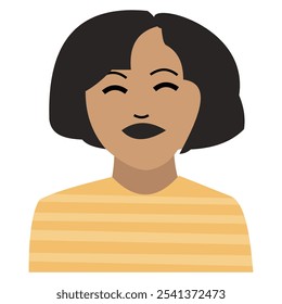 Vector illustration design of a short haired brunette woman.